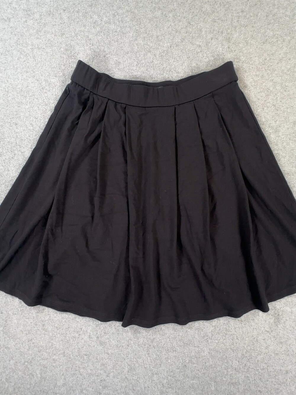 Eileen Fisher Petite Pleated A-Line Skirt Viscose Lycra Black Women's Size Small